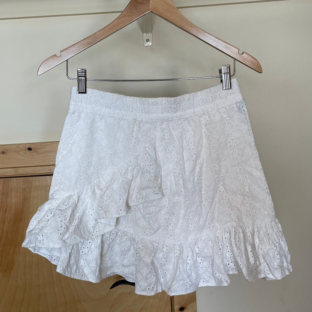 topshop mini white peblum skirt W4